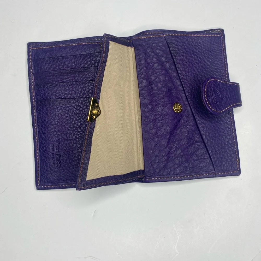 Gioia Chiara Firenze Purple Italian Leather Wallet Made in Florence